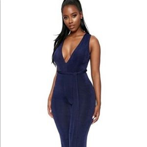 Navy blue naked wardrobe jumpsuit